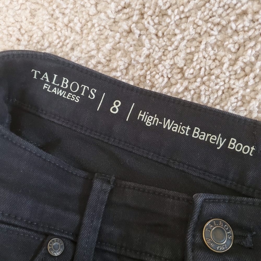 Talbots Flawless High-Waist Barely Boot Blacm Women's Jean Size 8 - Picture 13 of 14